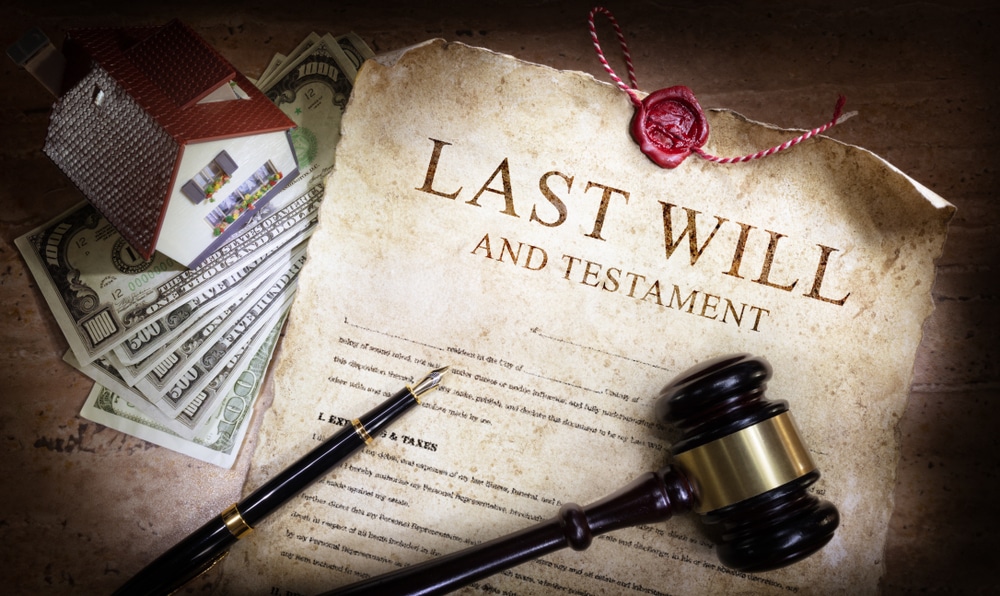 Last will and testament with some legal elements