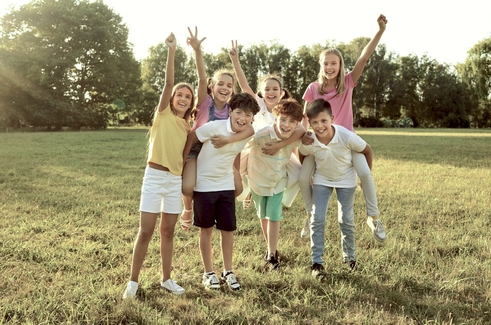 Group of kids enjoying summer camp