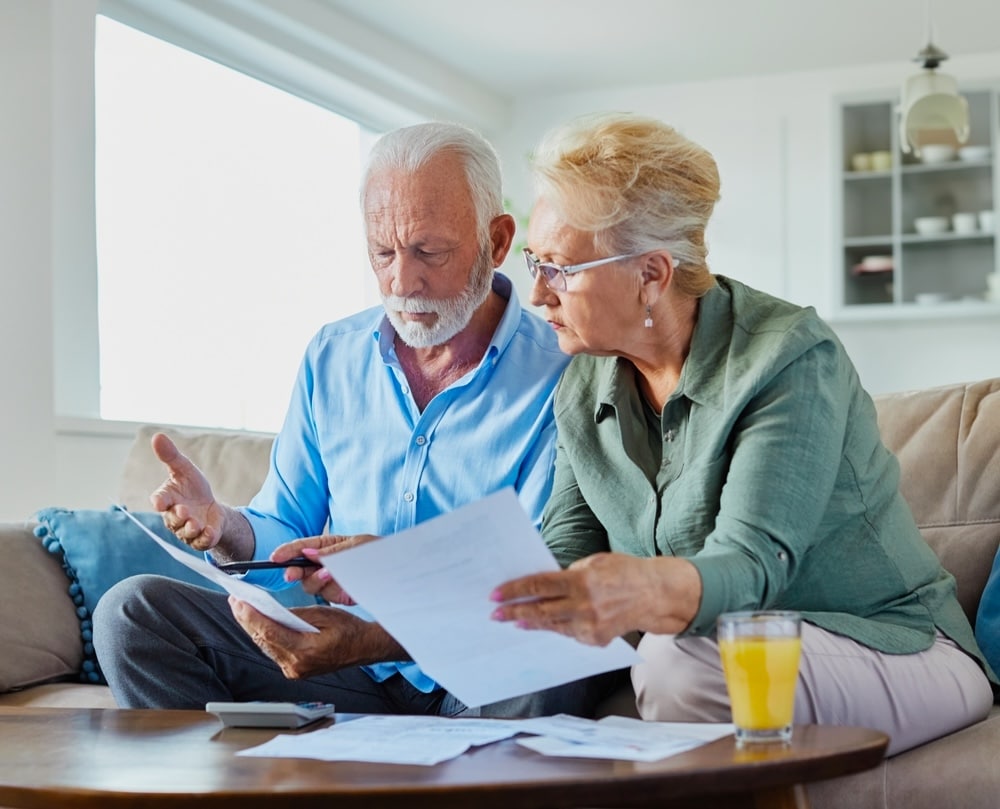 Senior couple filing their tax returns wondering about tax-deductible diapers